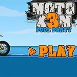 バイクに乗ったヘルメットをかぶったキャラクターと「PLAY」のボタン。