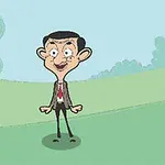 アニメ風のキャラクターが公園の背景に立っているイラスト。