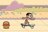 Mr.ビーンはスケートボードを学ぶ、新しいおもちゃが好き