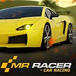黄色いスポーツカーが道路を走っている様子。