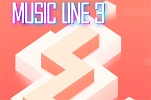 赤い背景に「MUSIC LINE 3」のテキストと、白い立体的なパスが描かれている。