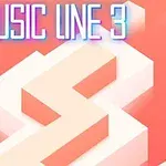 赤い背景に「MUSIC LINE 3」のテキストと、白い立体的なパスが描かれている。