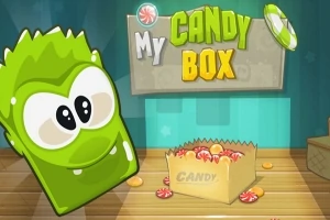 緑色のキャラクターがキャンディの入った箱と「MY CANDY BOX」という文字がある。