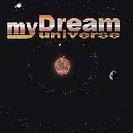 宇宙空間に浮かぶ惑星と星が描かれている背景に「myDream universe」のテキストがあります。
