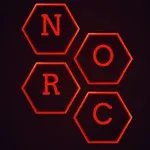 赤い六角形の中に「N」「O」「R」「C」の文字が配置されているデザイン。