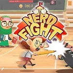 アニメ風のキャラクターが鉛筆で戦うシーンと「NERD FIGHT」のタイトルが描かれている。