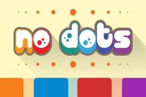 カラフルな文字で「no dots」と書かれており、背景にドット模様があります。