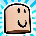 空色の背景に茶色のキャラクターが笑顔で描かれているイラスト。