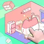かわいい動物をテーマにした部屋に手が加えられているイラスト。