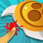 指が回転する3枚の刃に当たり、血が出ている様子。