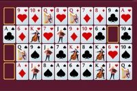 カードを色ごとにエースからキングまで並べよう