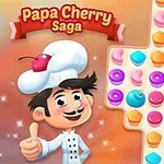 シェフの帽子をかぶったアニメキャラクターとカラフルなお菓子が並んだパズル。