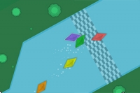 ペーパー ボート レーシングのトップダウンレースゲーム！