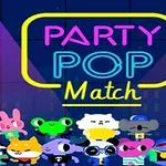 カラフルな動物キャラクターたちが集まるパーティーのイラスト。