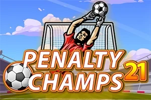 サッカーゴール前でボールをつかもうとする赤いユニフォームのゴールキーパーのイラスト。