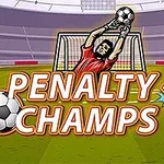 サッカースタジアムの背景に赤いユニフォームを着たゴールキーパーがボールをキャッチしようとしているイラスト。