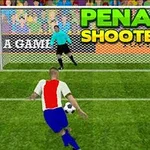 サッカー選手がペナルティキックを蹴る場面。