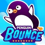 紫色のペンギンが空を飛んでいる様子と「PENGUIN BOUNCE」と書かれたテキストが描かれている。