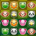 動物の顔のアイコンがグリッド状に並んでいる画像。