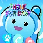 青い背景に楽しそうな顔をした青い電話のイラストと、カラフルなテキスト。