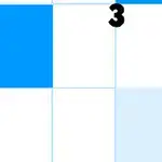 青と白のタイルで構成されたグリッドに、大きな黒の数字「3」が中央上部に表示された画像。