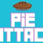 空色の背景に大きく「PIE ATTACK」と書かれた文字と、上部に浮かぶパイのイラスト。