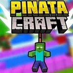 カラフルな背景に「PINATA CRAFT」と書かれたロゴの下に、ピクセルスタイルのゾンビがピニャータとして描かれている。