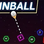 カラフルな形状と番号が配置された暗い背景に、上部に「PINBALL」というテキストが表示されている画像。