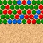 赤、緑、青の丸いボールが並んだパターン。
