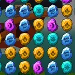 カラフルな宝石が整然と並んでいるパズルゲームのスクリーンショット。