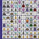 たくさんのかわいいキャラクターのアイコンが並んでいるグリッド。