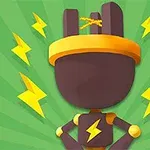 黄い稲妻のシンボルが描かれたスーパーヒーロー風の帽子をかぶった茶色のウサギキャラクター。