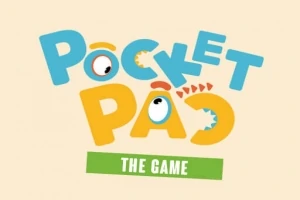 カラフルなフォントで「POCKET PAC THE GAME」と書かれたロゴ。
