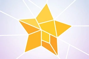 黄色のパズルピースで構成された星のイラスト。