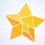 黄色のパズルピースで構成された星のイラスト。