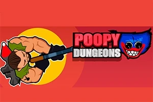 筋肉質のキャラクターが銃を構えている左側に、赤と青の顔アイコンがあるデザイン。