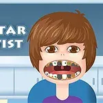 青年のキャラクターが大きく口を開けて歯を見せているイラスト。