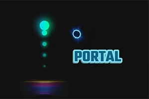 暗い背景に緑色の光る球体と、その下に小さな光の球が並び、右側に「PORTAL」の文字が配置された画像。