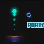 暗い背景に緑色の光る球体と、その下に小さな光の球が並び、右側に「PORTAL」の文字が配置された画像。