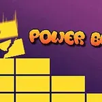 紫色の背景に黄色い四角形のブロックと「POWER BLOCK」という文字。