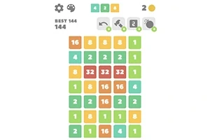カラフルな数字のタイルがグリッド上に並んでいるゲーム画面。