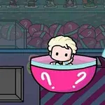 ピンクのカプセルに入ったキャラクターが配置されたシーン。
