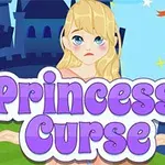 金髪のプリンセスが涙を流しており、背景には青い城が描かれています。