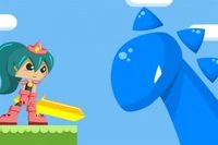 このカラフルなジャンプ＆ランゲームで彼女を助けて勝たせよう！