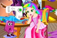 悪い魔女がパーティーの準備が整った城を破壊しました