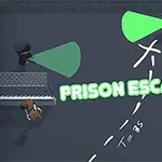 警備員が緑色の懐中電灯を使って監視している場面の上に「PRISON ESCAPE」という文字がある。