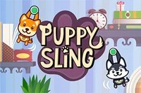 子犬を引っ張って次の地点へ送る