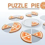 円形に配置されたピザスライスのイラストと、その上に「PUZZLE PIECES」という文字。