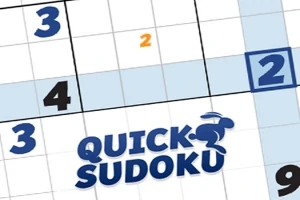 数独パズルの一部と「QUICK SUDOKU」のロゴ。