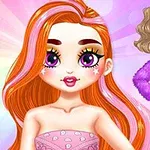 長いオレンジ色の髪のキャラクターと、紫色の服を着たキャラクターが描かれたイラスト。